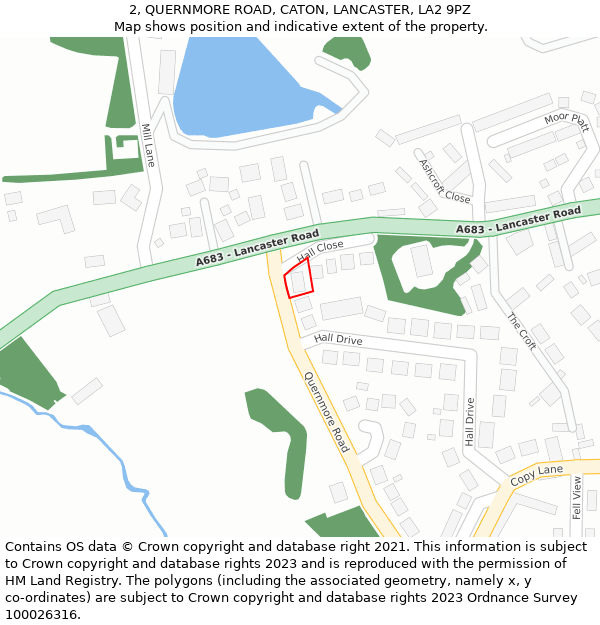 2, QUERNMORE ROAD, CATON, LANCASTER, LA2 9PZ: Location map and indicative extent of plot