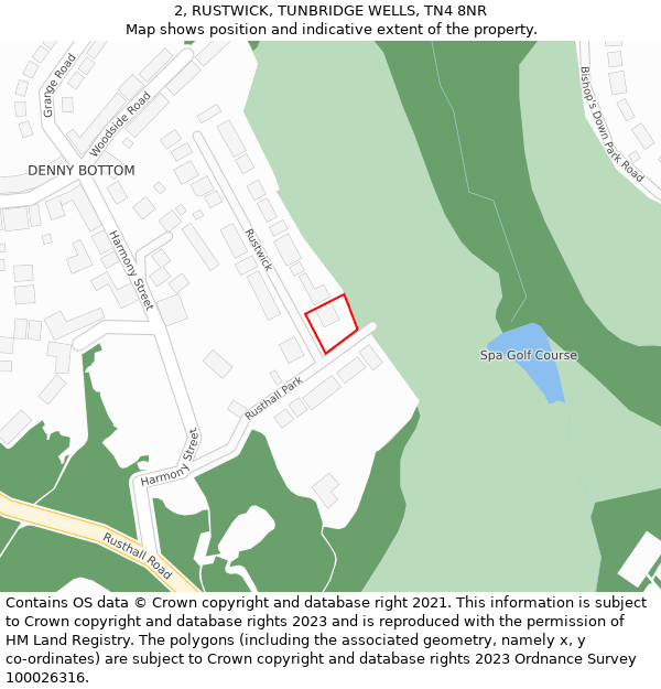 2, RUSTWICK, TUNBRIDGE WELLS, TN4 8NR: Location map and indicative extent of plot
