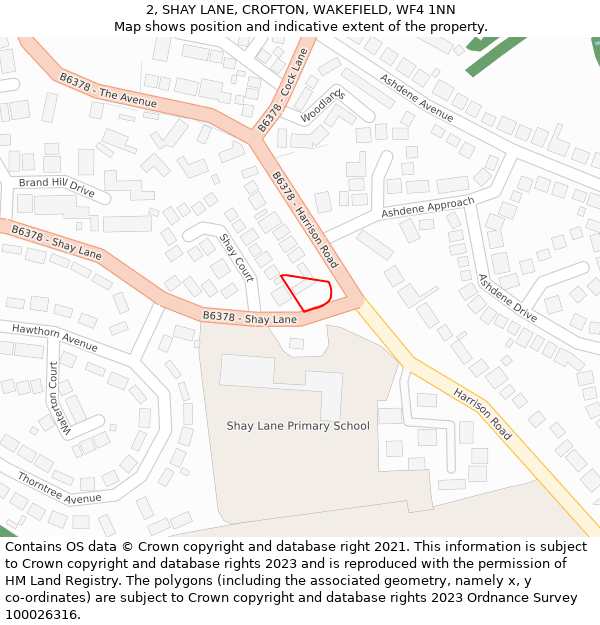 2, SHAY LANE, CROFTON, WAKEFIELD, WF4 1NN: Location map and indicative extent of plot