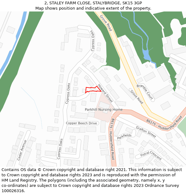 2, STALEY FARM CLOSE, STALYBRIDGE, SK15 3GP: Location map and indicative extent of plot