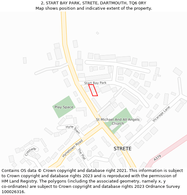 2, START BAY PARK, STRETE, DARTMOUTH, TQ6 0RY: Location map and indicative extent of plot