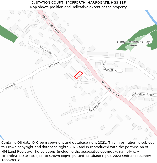 2, STATION COURT, SPOFFORTH, HARROGATE, HG3 1BF: Location map and indicative extent of plot