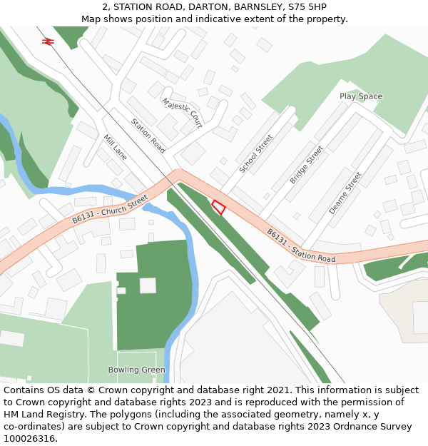 2, STATION ROAD, DARTON, BARNSLEY, S75 5HP: Location map and indicative extent of plot