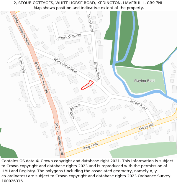 2, STOUR COTTAGES, WHITE HORSE ROAD, KEDINGTON, HAVERHILL, CB9 7NL: Location map and indicative extent of plot