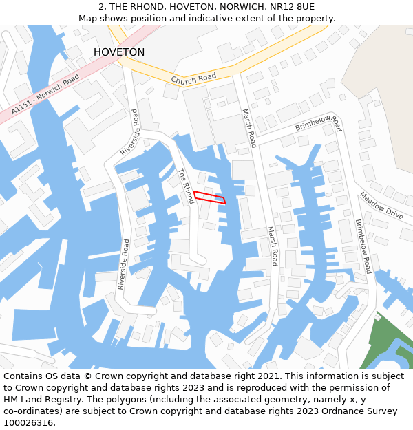 2, THE RHOND, HOVETON, NORWICH, NR12 8UE: Location map and indicative extent of plot