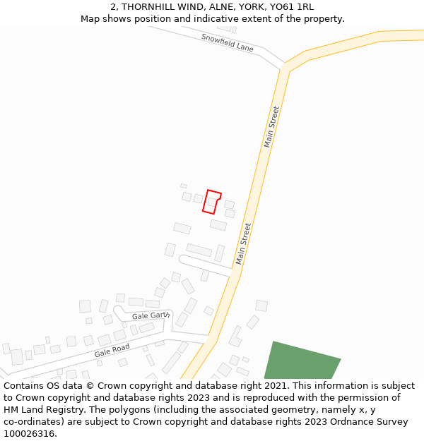 2, THORNHILL WIND, ALNE, YORK, YO61 1RL: Location map and indicative extent of plot