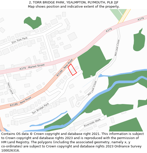 2, TORR BRIDGE PARK, YEALMPTON, PLYMOUTH, PL8 2JF: Location map and indicative extent of plot