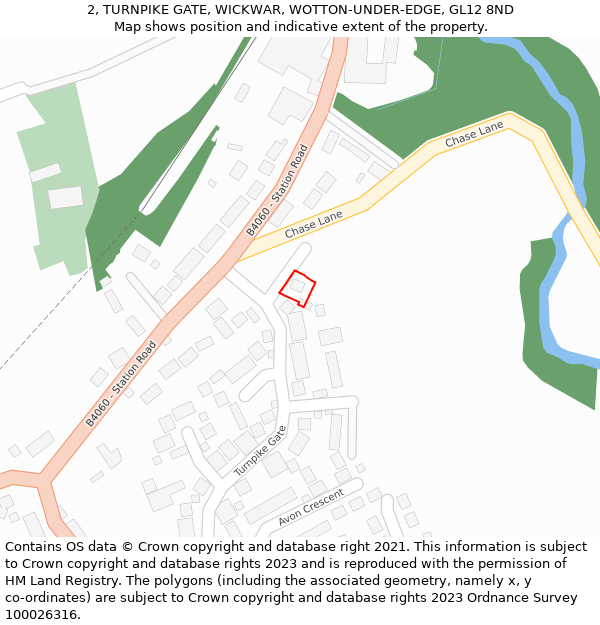 2, TURNPIKE GATE, WICKWAR, WOTTON-UNDER-EDGE, GL12 8ND: Location map and indicative extent of plot