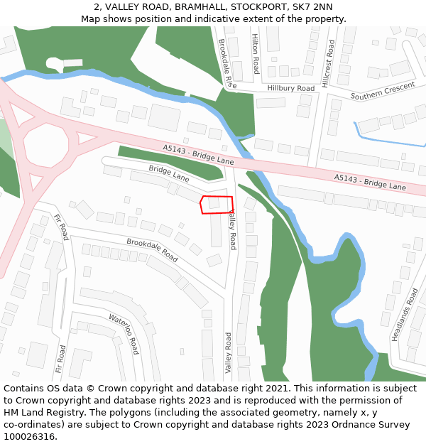 2, VALLEY ROAD, BRAMHALL, STOCKPORT, SK7 2NN: Location map and indicative extent of plot