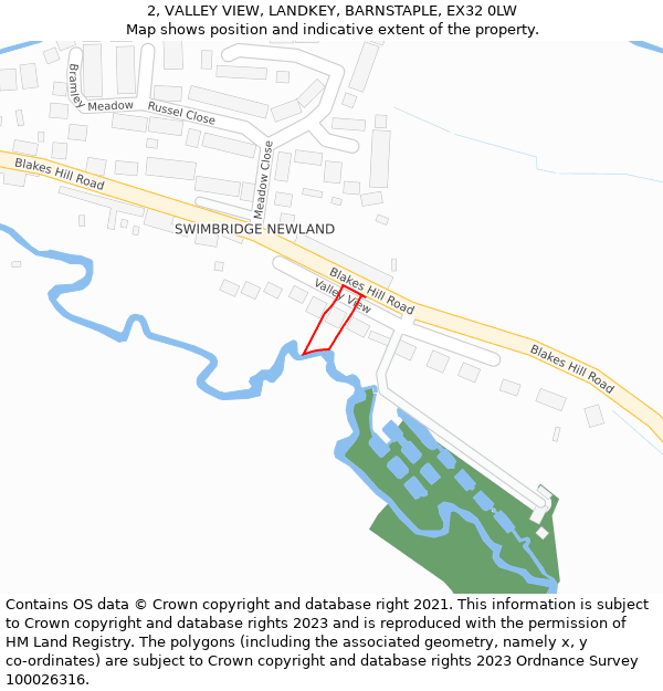 2, VALLEY VIEW, LANDKEY, BARNSTAPLE, EX32 0LW: Location map and indicative extent of plot