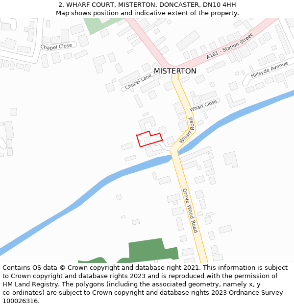 2, WHARF COURT, MISTERTON, DONCASTER, DN10 4HH: Location map and indicative extent of plot