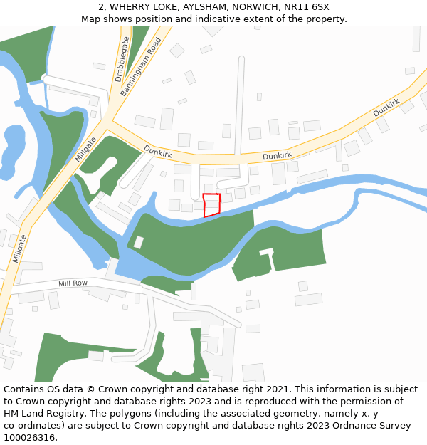 2, WHERRY LOKE, AYLSHAM, NORWICH, NR11 6SX: Location map and indicative extent of plot