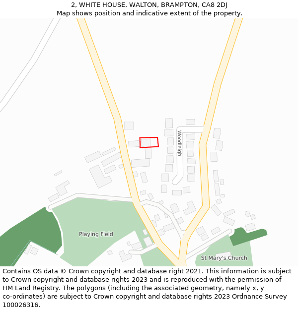 2, WHITE HOUSE, WALTON, BRAMPTON, CA8 2DJ: Location map and indicative extent of plot