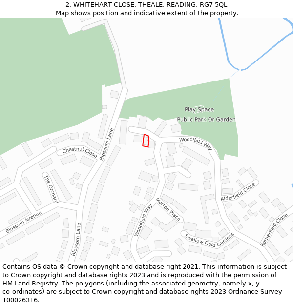 2, WHITEHART CLOSE, THEALE, READING, RG7 5QL: Location map and indicative extent of plot