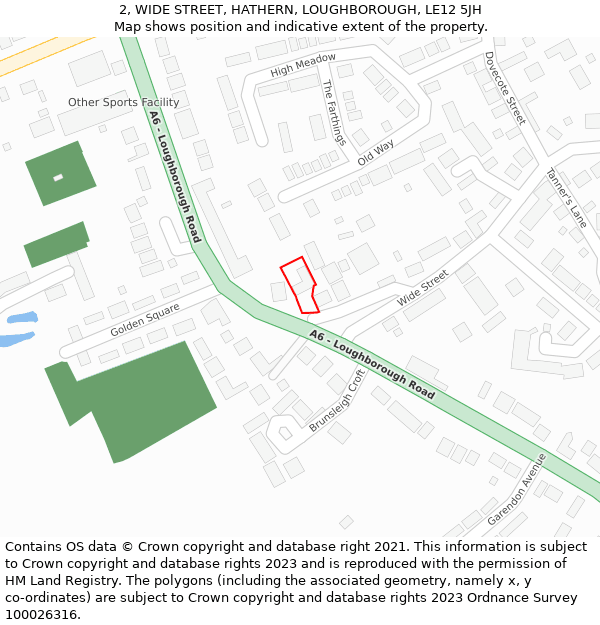 2, WIDE STREET, HATHERN, LOUGHBOROUGH, LE12 5JH: Location map and indicative extent of plot