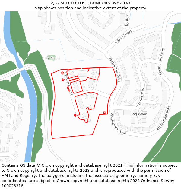 2, WISBECH CLOSE, RUNCORN, WA7 1XY: Location map and indicative extent of plot