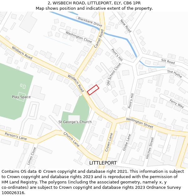 2, WISBECH ROAD, LITTLEPORT, ELY, CB6 1PR: Location map and indicative extent of plot