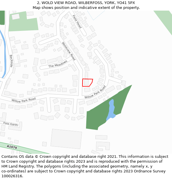 2, WOLD VIEW ROAD, WILBERFOSS, YORK, YO41 5PX: Location map and indicative extent of plot
