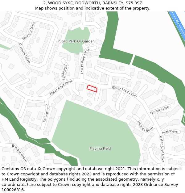 2, WOOD SYKE, DODWORTH, BARNSLEY, S75 3SZ: Location map and indicative extent of plot