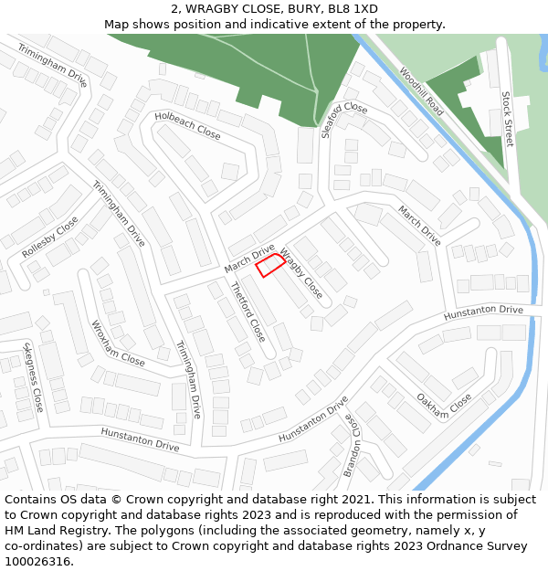 2, WRAGBY CLOSE, BURY, BL8 1XD: Location map and indicative extent of plot
