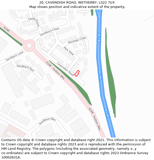 20, CAVENDISH ROAD, WETHERBY, LS22 7UX: Location map and indicative extent of plot