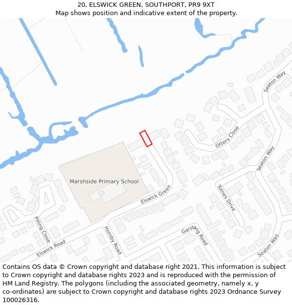 20, ELSWICK GREEN, SOUTHPORT, PR9 9XT: Location map and indicative extent of plot