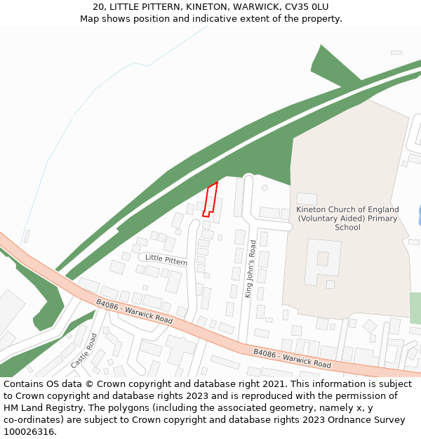 20, LITTLE PITTERN, KINETON, WARWICK, CV35 0LU: Location map and indicative extent of plot