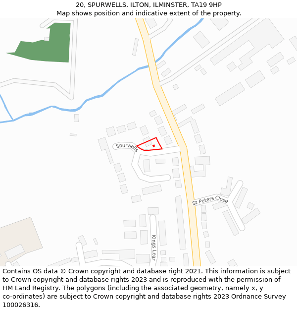 20, SPURWELLS, ILTON, ILMINSTER, TA19 9HP: Location map and indicative extent of plot