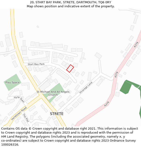 20, START BAY PARK, STRETE, DARTMOUTH, TQ6 0RY: Location map and indicative extent of plot