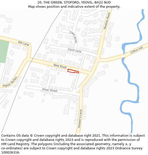 20, THE GREEN, STOFORD, YEOVIL, BA22 9UD: Location map and indicative extent of plot