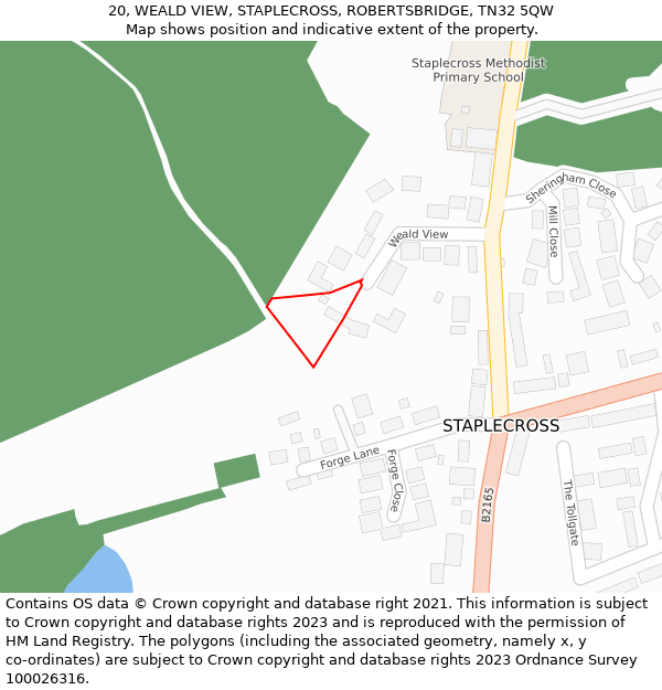 20, WEALD VIEW, STAPLECROSS, ROBERTSBRIDGE, TN32 5QW: Location map and indicative extent of plot