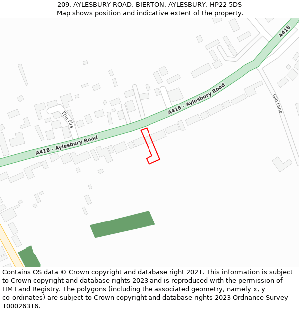 209, AYLESBURY ROAD, BIERTON, AYLESBURY, HP22 5DS: Location map and indicative extent of plot