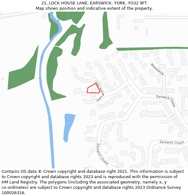 21, LOCK HOUSE LANE, EARSWICK, YORK, YO32 9FT: Location map and indicative extent of plot