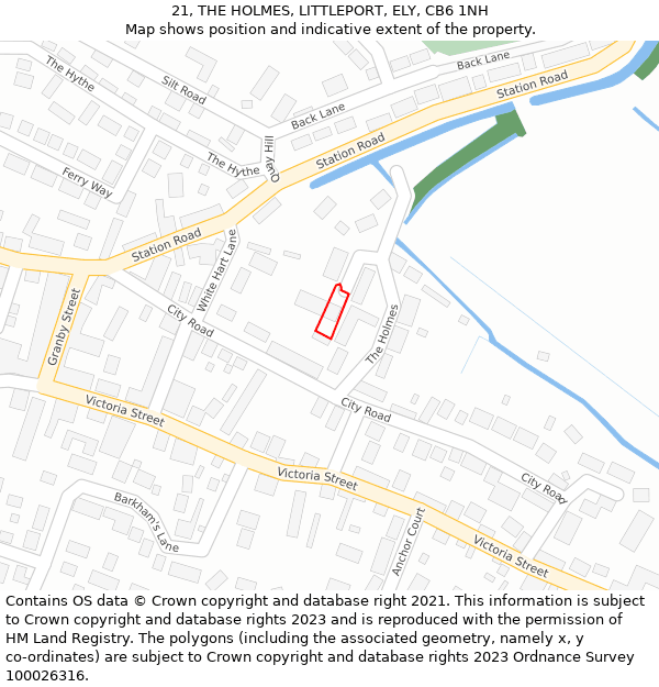 21, THE HOLMES, LITTLEPORT, ELY, CB6 1NH: Location map and indicative extent of plot