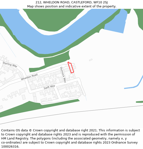 212, WHELDON ROAD, CASTLEFORD, WF10 2SJ: Location map and indicative extent of plot