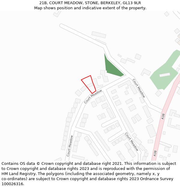 21B, COURT MEADOW, STONE, BERKELEY, GL13 9LR: Location map and indicative extent of plot