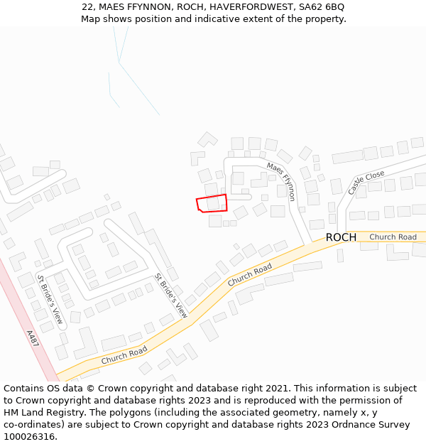 22, MAES FFYNNON, ROCH, HAVERFORDWEST, SA62 6BQ: Location map and indicative extent of plot