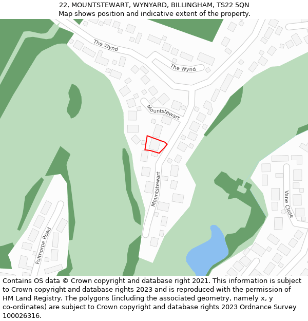 22, MOUNTSTEWART, WYNYARD, BILLINGHAM, TS22 5QN: Location map and indicative extent of plot