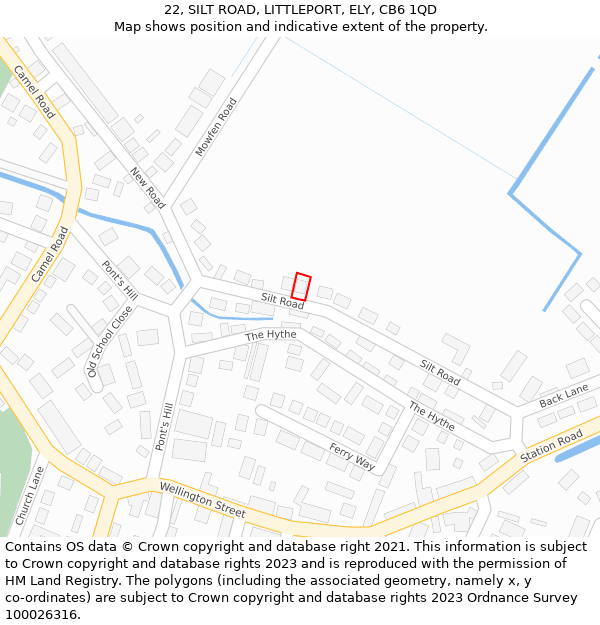 22, SILT ROAD, LITTLEPORT, ELY, CB6 1QD: Location map and indicative extent of plot