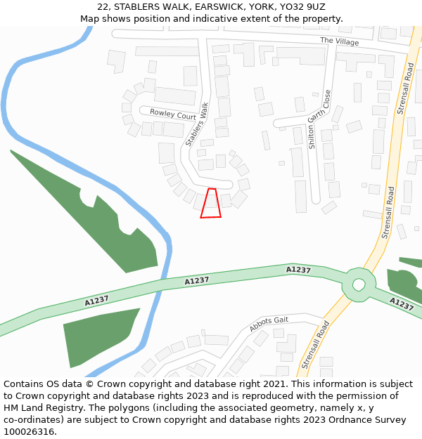 22, STABLERS WALK, EARSWICK, YORK, YO32 9UZ: Location map and indicative extent of plot