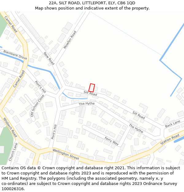 22A, SILT ROAD, LITTLEPORT, ELY, CB6 1QD: Location map and indicative extent of plot