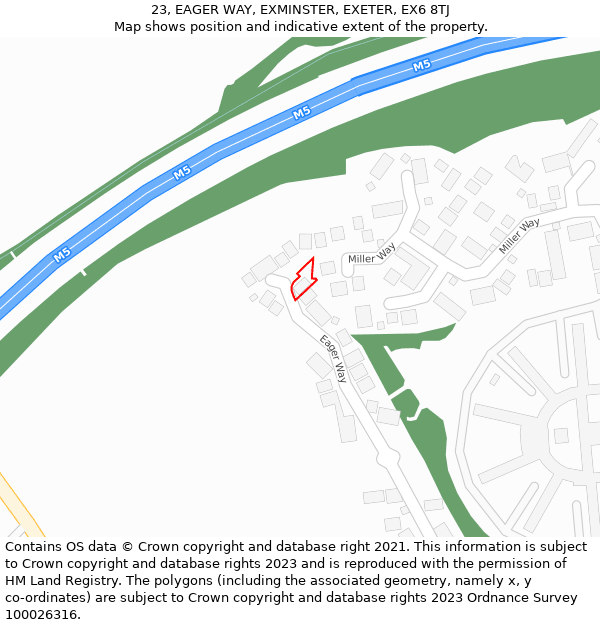 23, EAGER WAY, EXMINSTER, EXETER, EX6 8TJ: Location map and indicative extent of plot