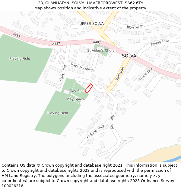 23, GLANHAFAN, SOLVA, HAVERFORDWEST, SA62 6TA: Location map and indicative extent of plot