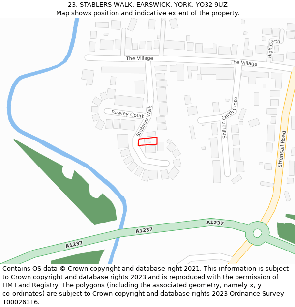 23, STABLERS WALK, EARSWICK, YORK, YO32 9UZ: Location map and indicative extent of plot