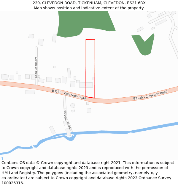 239, CLEVEDON ROAD, TICKENHAM, CLEVEDON, BS21 6RX: Location map and indicative extent of plot