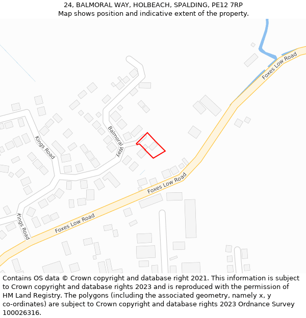 24, BALMORAL WAY, HOLBEACH, SPALDING, PE12 7RP: Location map and indicative extent of plot