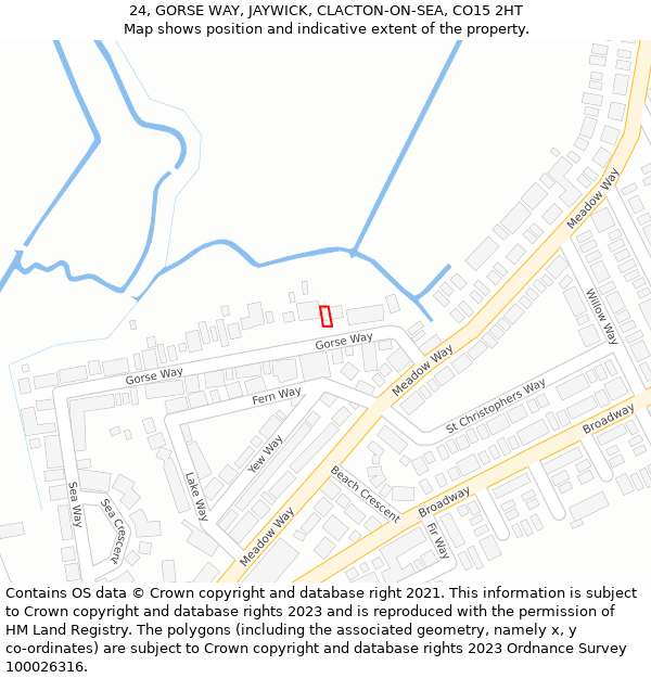 24, GORSE WAY, JAYWICK, CLACTON-ON-SEA, CO15 2HT: Location map and indicative extent of plot