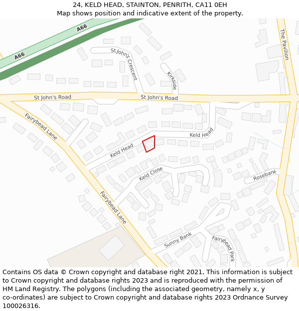 24, KELD HEAD, STAINTON, PENRITH, CA11 0EH: Location map and indicative extent of plot