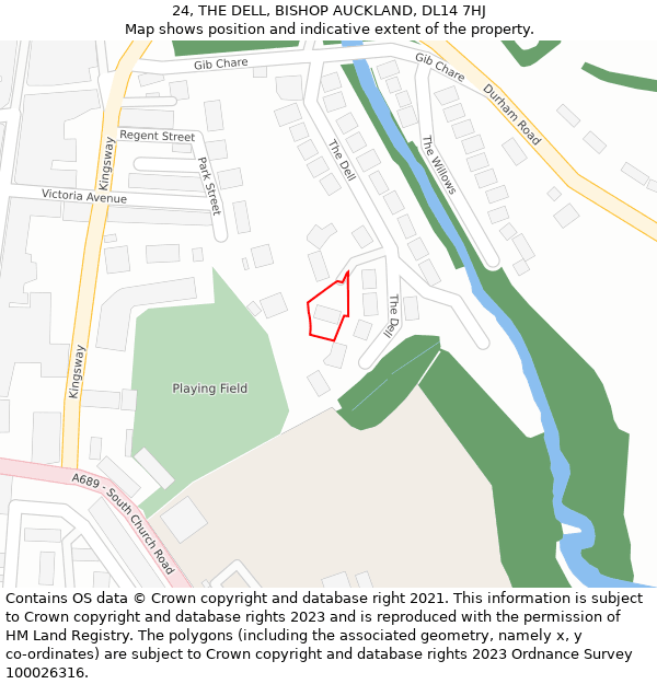 24, THE DELL, BISHOP AUCKLAND, DL14 7HJ: Location map and indicative extent of plot