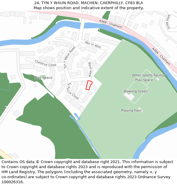 24, TYN Y WAUN ROAD, MACHEN, CAERPHILLY, CF83 8LA: Location map and indicative extent of plot